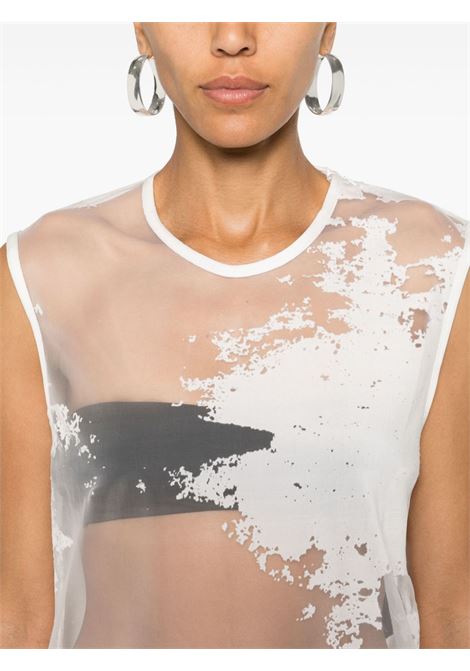 Top semi-trasparente in bianco Ann Demeulemeester - donna ANN DEMEULEMEESTER | 2401WJTO05FA440002